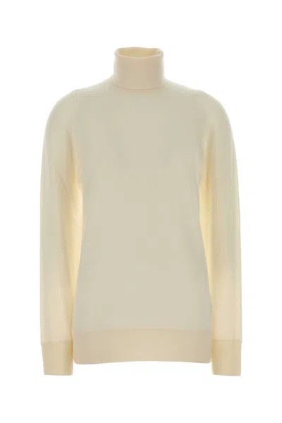 THE ROW IVORY CASHMERE LIZZY SWEATER
