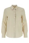 The Row Ivory Printed Poplin Side Shirt In Off White