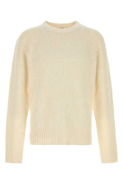 The Row Silk Laing Crewneck Sweater Soft Knit In Neutral