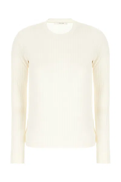 The Row Ivory Viscose Blend Top In Neutral
