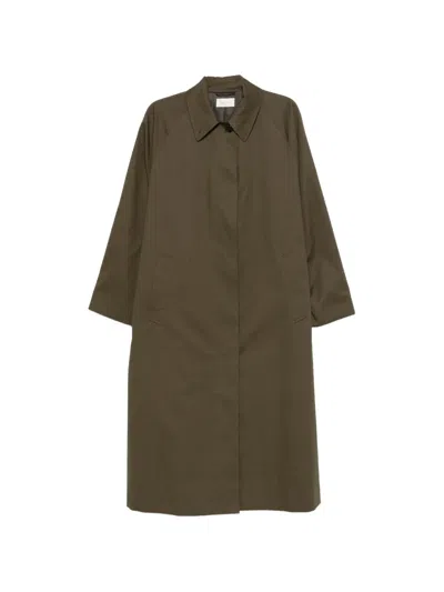 The Row Iza Single-breasted Coat In Green