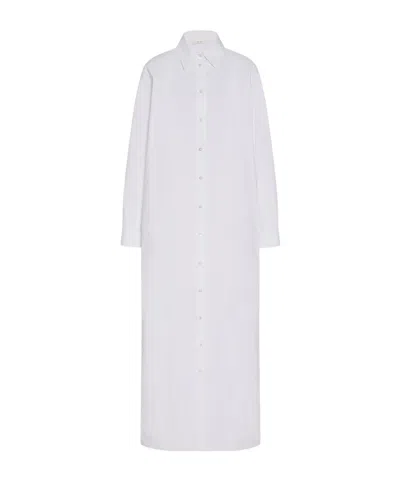 The Row Izumi Cotton Dress In White
