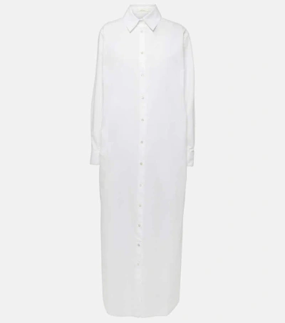 The Row Izumi Poplin Long Shirt Dress In Off White