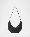 The Row Izzy Small Crescent Shoulder Bag In Leather In Black