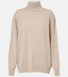 The Row Jabari Mock-neck Oversized Cashmere Sweater In Beige