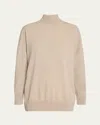 The Row Jabari Mock-neck Oversized Cashmere Sweater In Beige Melange