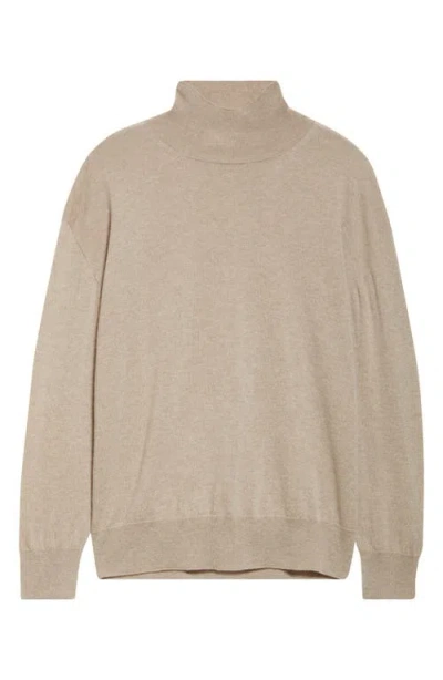 The Row Jabari Mock-neck Oversized Cashmere Sweater In Beige Melange