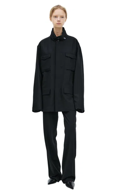 The Row Jacket With Patch Pockets In Black