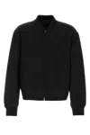 The Row Wool Fenn Bomber Jacket With Ribbed Cuffs And Hem In Black