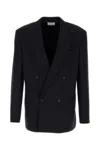 The Row Donnes Double-breasted Wool Blazer In Blue