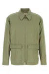 The Row Justo Gabardine Down Field Jacket In Green