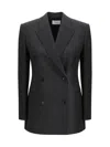 The Row Franny Double-breasted Wool Blazer In Grey