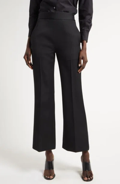 The Row Jago Crop Wool Flare Trousers In Black