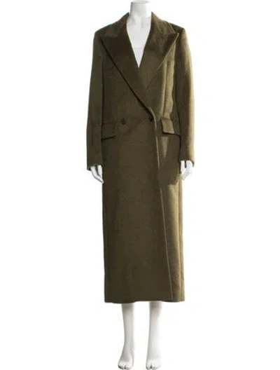 Pre-owned The Row Jaka Wool Coat Virgin Wool Coat In Green