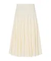 The Row Jaliah Cotton And Linen-blend Midi Skirt In White