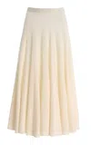The Row Jaliah Cotton And Linen-blend Midi Skirt In White