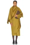 The Row Jan Long Cashmere Coat In Mustard Green