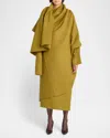 The Row Jan Long Cashmere Coat In Mustard Green