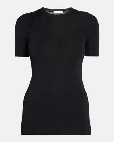 THE ROW JANNAT CLASSIC FITTED SILK KNIT TOP