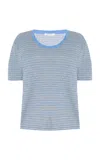 The Row Jansu Striped Cotton-cashmere T-shirt
