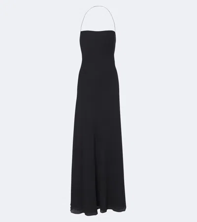 The Row Crepe Javier Dress Halter Neckline Floor Length In Black