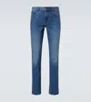 The Row Jaxon Cotton Flared Jeans In Washed Blue