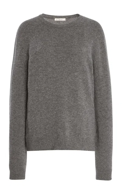 The Row Jayad Cashmere Knit Sweater In Heather Grey