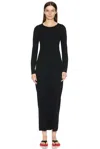 The Row Elia Long-sleeve Viscose Dress In Black