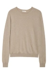 The Row Jazor Cashmere Sweater Long Sleeves In Beige Melange