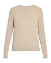 The Row Jazor Cashmere Sweater Long Sleeves In Beige Melange
