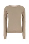 The Row Jazor Cashmere Sweater Long Sleeves In Beigemelange