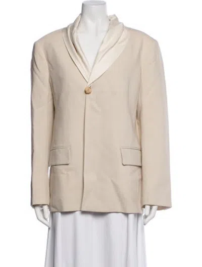 Pre-owned The Row Jeanette Virgin Wool Blazer In Neutrals