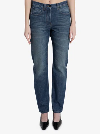 The Row Daciana Cotton Jeans In Blue