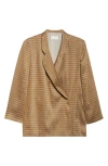 The Row Jeremiah Checked Linen-blend Jacket In Orange Linen/white