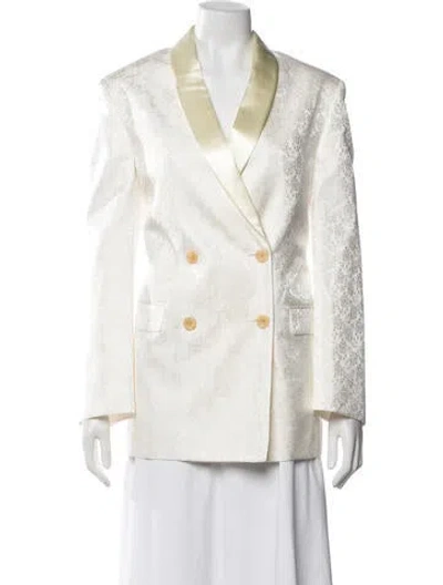 Pre-owned The Row Jerome Silk Blazer In Neutrals/white
