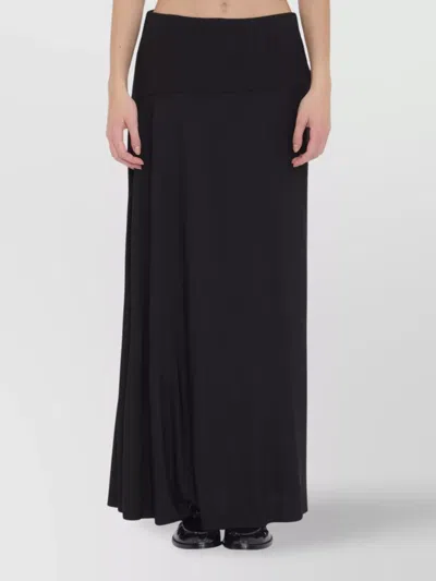 The Row Jersey Maxi Skirt Featuring Asymmetric Seams In Black