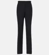 The Row Jesse Mid-rise Wool Straight Pants In Black