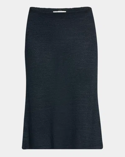 The Row Jesto Knit Midi Skirt In Deep Blue