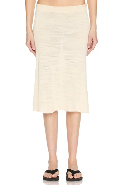 The Row Jesto Knit Midi Skirt In Ecru
