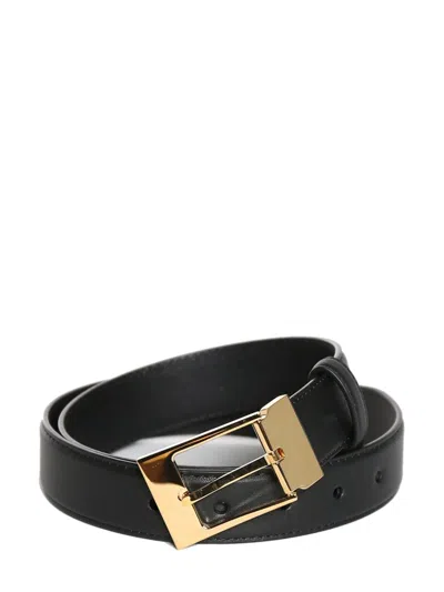 The Row Jewel Leather Belt In Blsg Black Shg