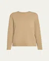 The Row Jhaio Long Sleeve Wool Top In Beige Melange