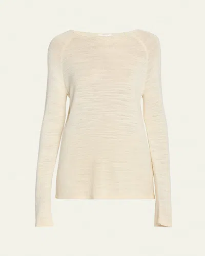 The Row Jipin Boat-neck Silk Knit Top In Ecru