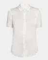 The Row Jiselle Oversized Short-sleeve Linen Top In Black