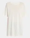 THE ROW JISELLE OVERSIZED SHORT-SLEEVE LINEN TOP