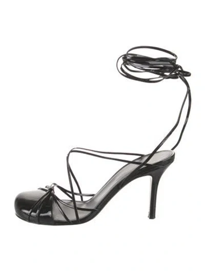 Pre-owned The Row Joan Patent Leather D'orsay Pumps In Black