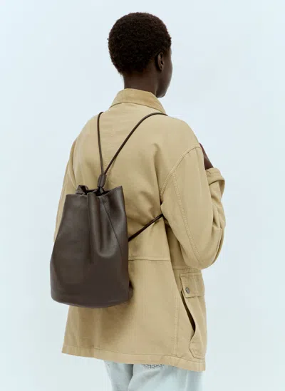 The Row Joe Leather Backpack In Brown