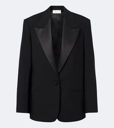 The Row Jona Wool Tuxedo Jacket In Black