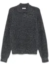 The Row Jora Mohair And Silk Polo Sweater In Blue