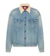 The Row Joret Corduroy-trim Denim Jacket In Blue