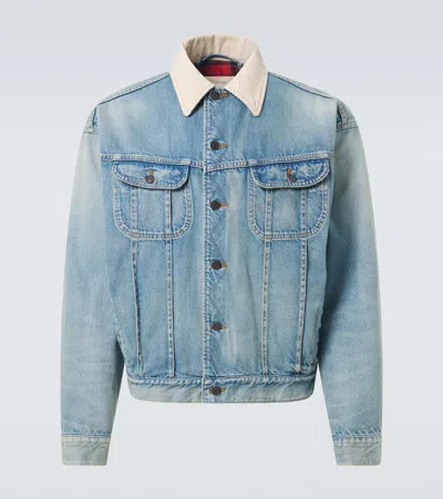 THE ROW JORET CORDUROY-TRIMMED DENIM JACKET